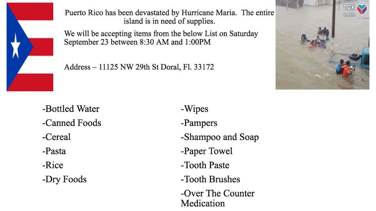 Andeschem's tweet photo. Swing on by @Andeschem tomorrow to show your support to Puerto Rico, which has been left in need after the destruction of Hurricane Maria! https://t.co/Ql2VElgZOs