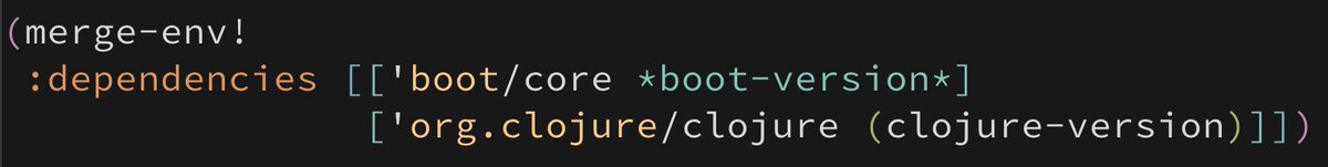 domkm's tweet photo. Synchronize your #clojure #bootclj `build.boot` and `https://t.co/XukaYouaK9` files: https://t.co/1sNj4pjSLn