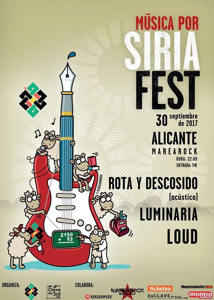 siguefestivales's tweet photo. El festival de música solidaria @musicaporsiria se celebrará en #Santander #Madrid #Hospitalet #Alicante #Toledo #Murcia #Granada y más. https://t.co/qeB9JJLs8F