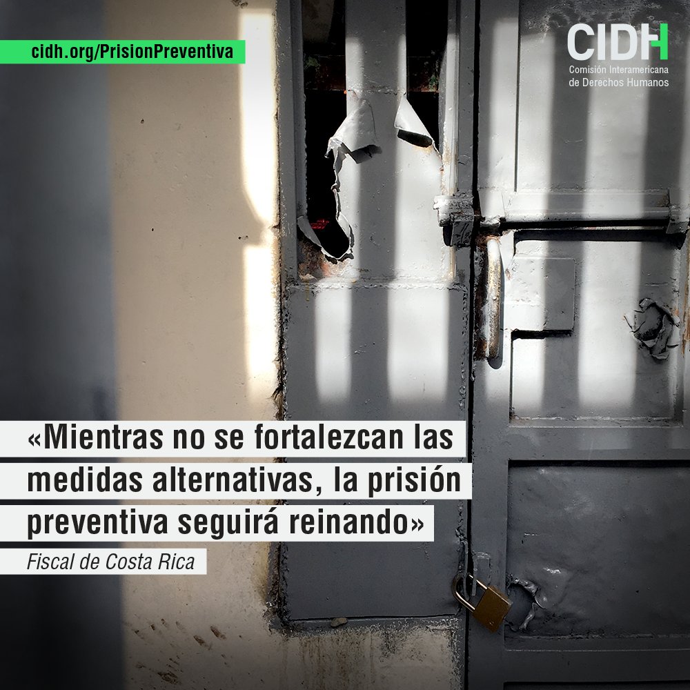 CIDH's tweet photo. Estados deben establecer, monitorear y evaluar la implementación de medidas alternativas a la prisión preventiva: https://t.co/0Bz15Izqns https://t.co/NFo4CVzoGe