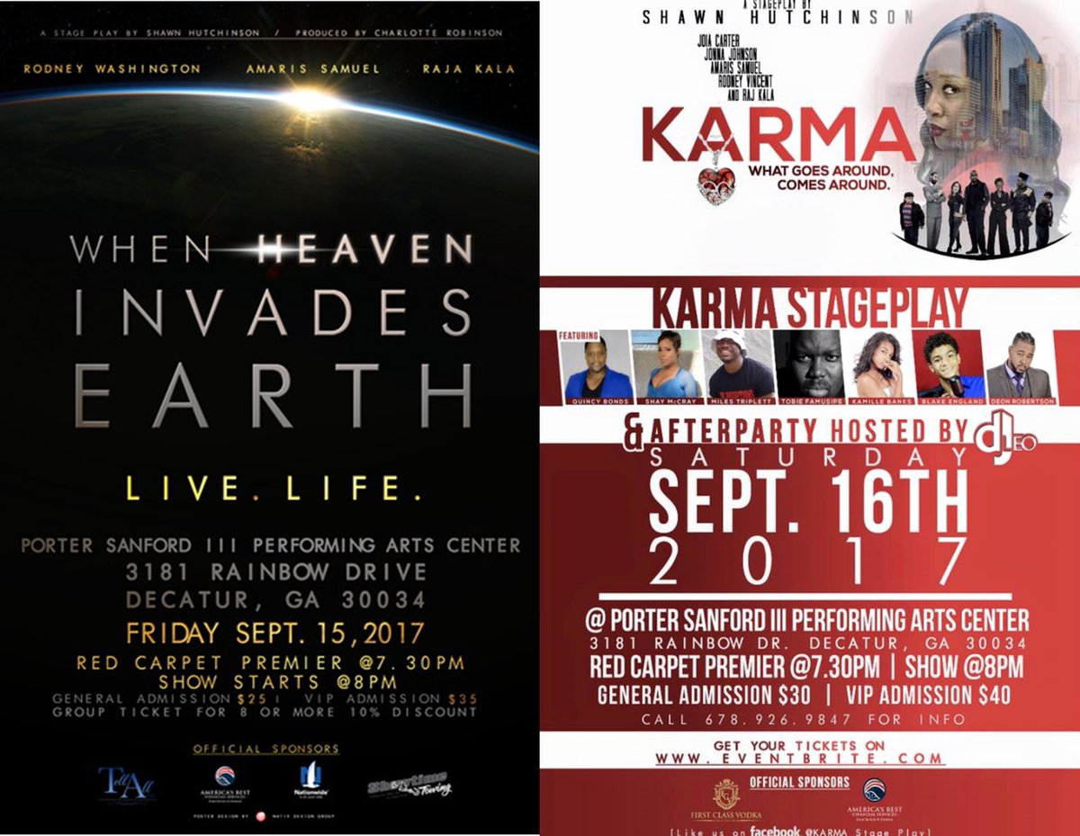 KarmaStagePlay's tweet photo. September 15th - 16th Make it a Shawn R. Hutchinson Weekend! Come &amp; enjoy WHIE &amp; KARMA This is a weekend you don't want to miss. https://t.co/bZPOjwoL1N