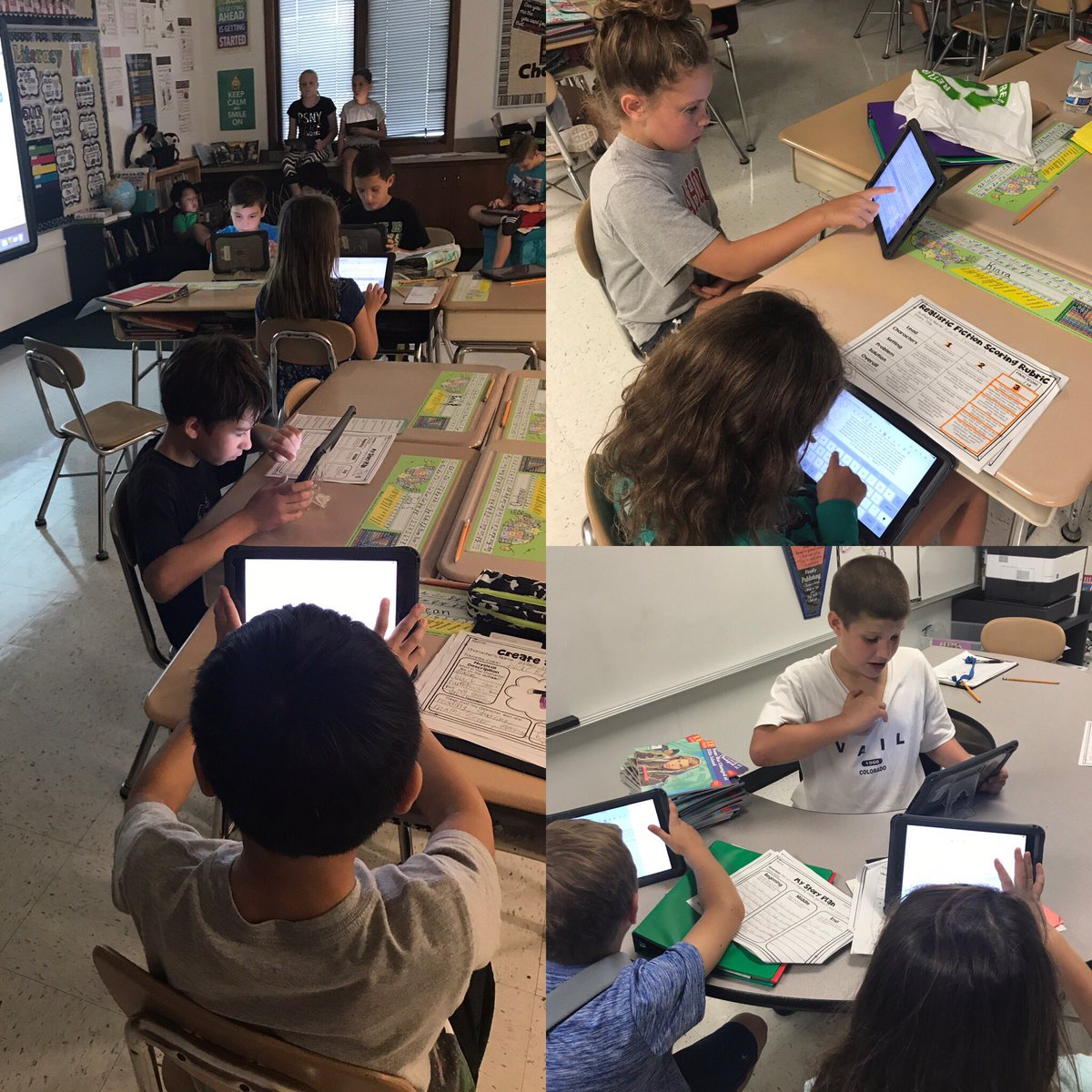 MrsDelgadoD23's tweet photo. Authors in 4th grade working hard on their Realistic Fiction stories during writers workshop! @D23Sullivan #WritingLife https://t.co/PdhDojoFwp