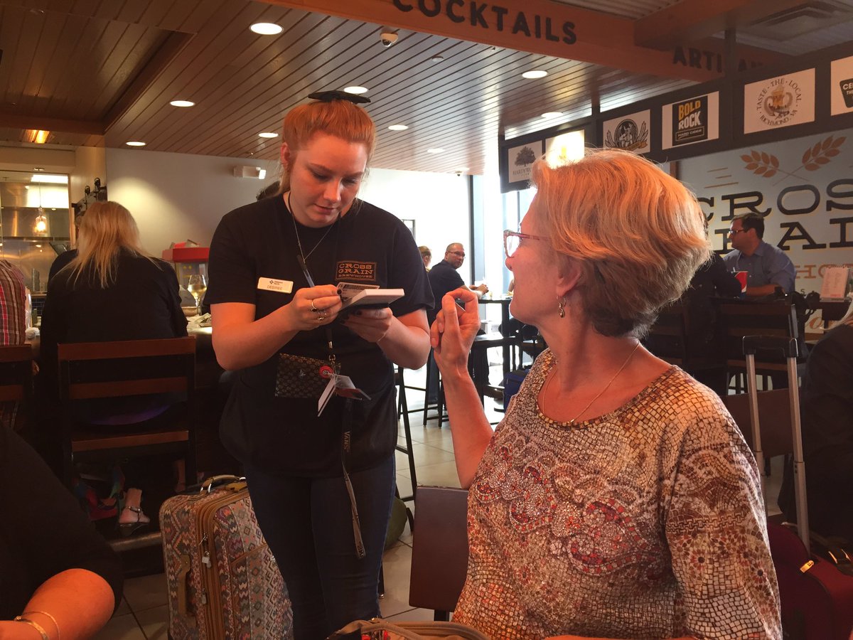 srpayeur's tweet photo. Kathy getting carded...she looks young for a grandma apparently! Farewell Richmond! #CAPLDI3 https://t.co/62xNVUmh6j