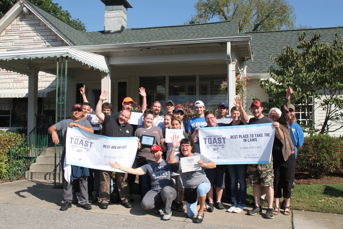 LovelessCafe's tweet photo. We are so excited & thankful to be voted #1 Best Breakfast and #2 Best Family-Friendly Dining in Nashville! @Tennessean #TOAST2017 https://t.co/WENj9I4FhM