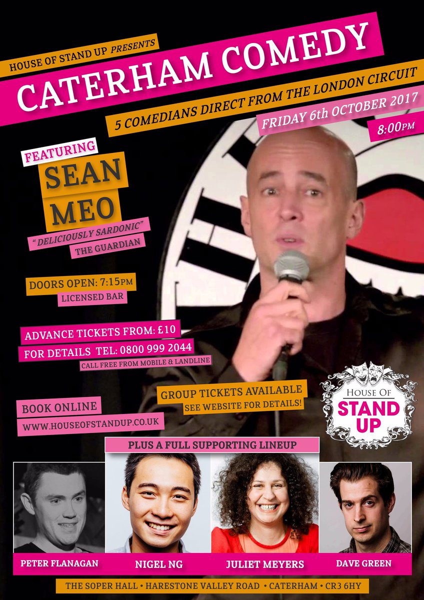 SUPER EARLYBIRD TIX END TONIGHT houseofstandup.co.uk/caterham #caterham #croydon #coulsdon #purley #tandridge #oxted #godstone #kenley #comedy