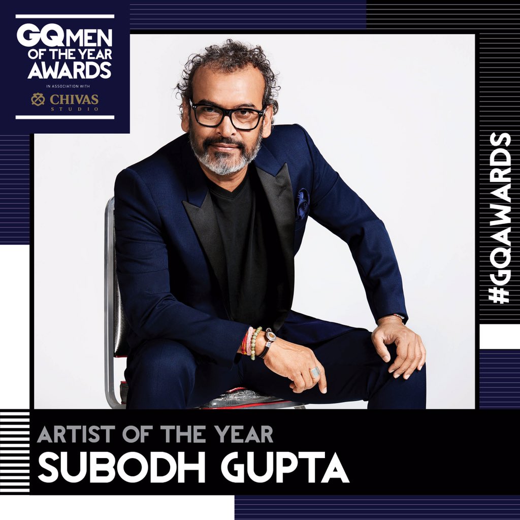 gqindia's tweet image. The artist of the year award goes to no other than #SubodhGupta