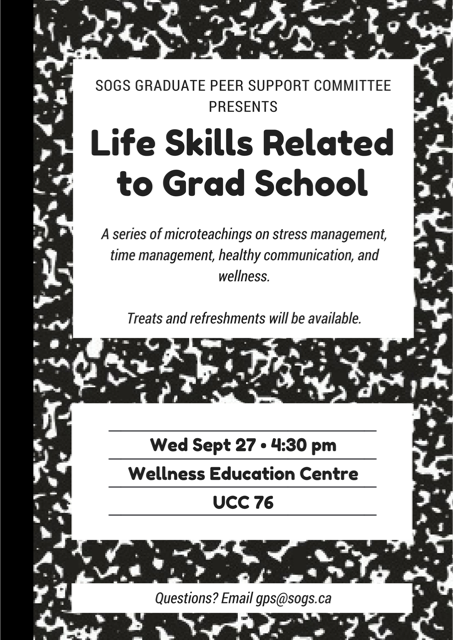 westernsogs's tweet photo. SOGS Graduate Peer Support (GPS) is hosting a Microteach on Sept 27! Refreshments included. Thank you, @WellnessWestern! #GradLifeWestern https://t.co/baLhn2F87E