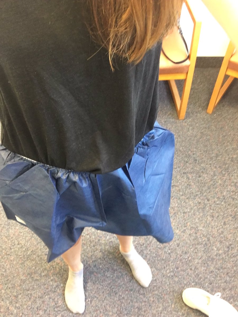 BrielleAndBoot's tweet image. Apparently you can't get X-rays in jeans so they gave me these sexy things to wear instead