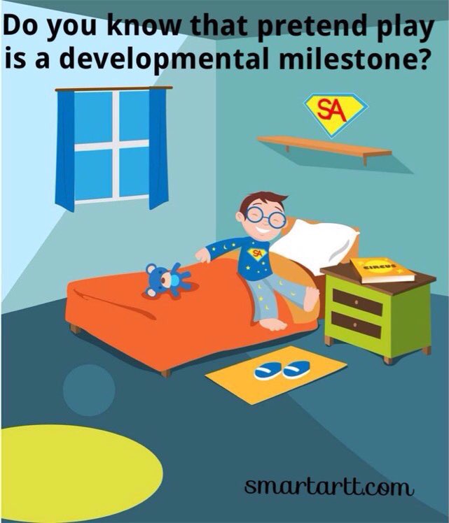 Do you know that pretend play is a #developmentalmilestone ? #smartartt #worldchilddevelopmentday