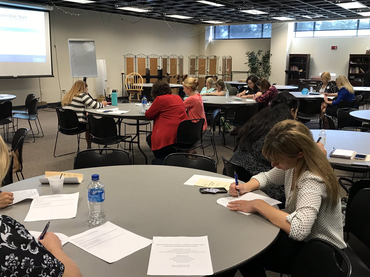 Dr_Oltman's tweet photo. Awesome leadership philosophy convos at #nwhel today. Thank you to our amazing participants and hosts! @Creighton_GS https://t.co/MEeKuBGngu