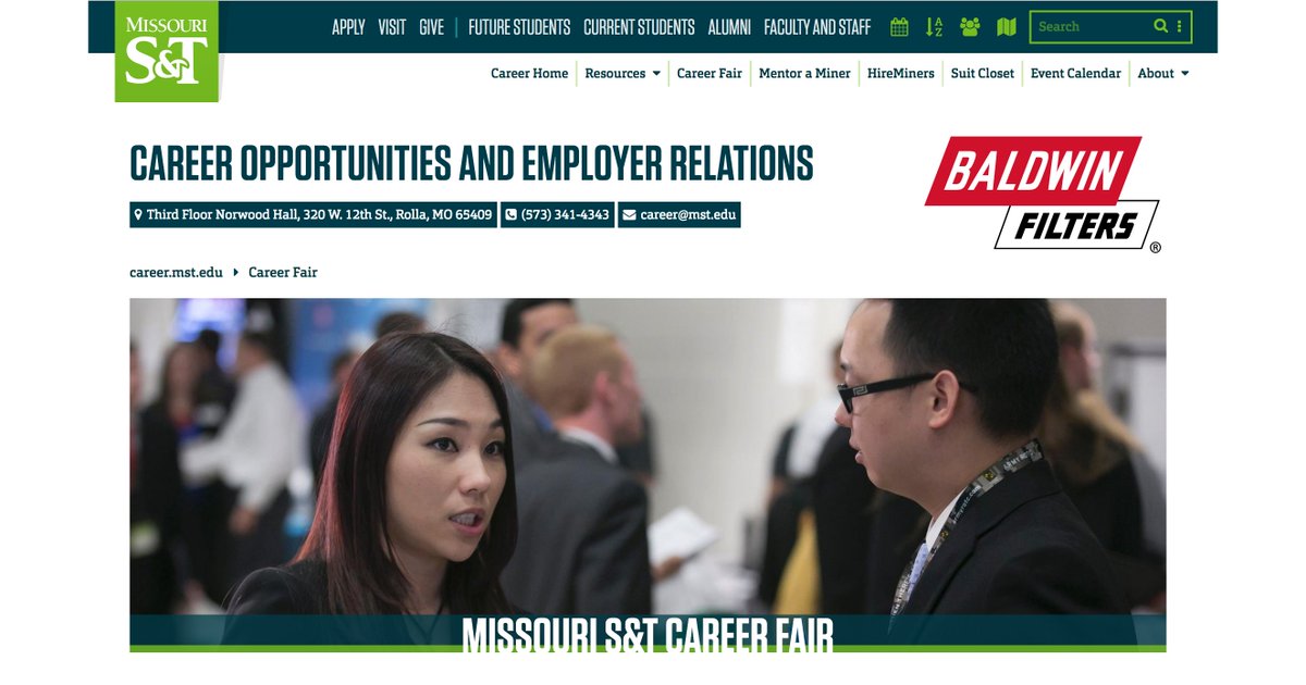 BaldwinFilters's tweet image. #BaldwinFilters will be recruiting @MissouriSandT Career Fair, Tuesday, September 26. We are excited to meet your best. #BaldwinBest