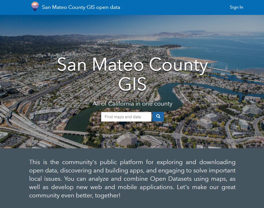 sanmateoco's tweet photo. Excited to share launch of our @Esri #SMCounty GIS #opendata site! Check out County projects, access data via #API: https://t.co/SgmoR2flrS. https://t.co/SpnNoUcN1o