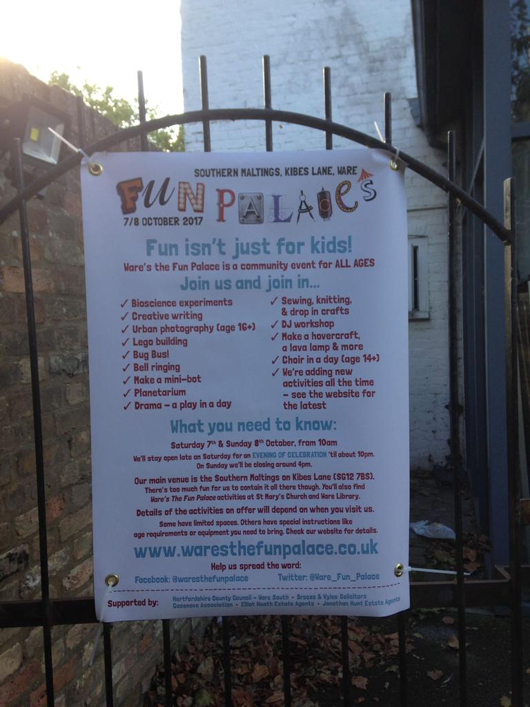 Ware_Fun_Palace's tweet image. Here is one of our flyers up at @southernmalting