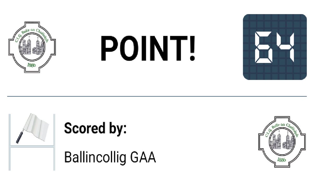 Point - Ballincollig (64') - Senior Football 1:12-0:12 Ballincollig : #allezlesblues #ClubApp