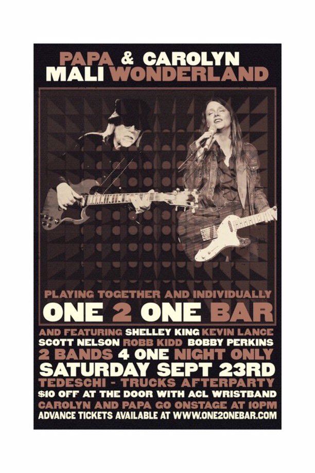 #tomorrow @one2onebar with @papamali and <a href="/carolynwonderla/">carolyn wonderland</a> we're #pumped! #dontmissthisone