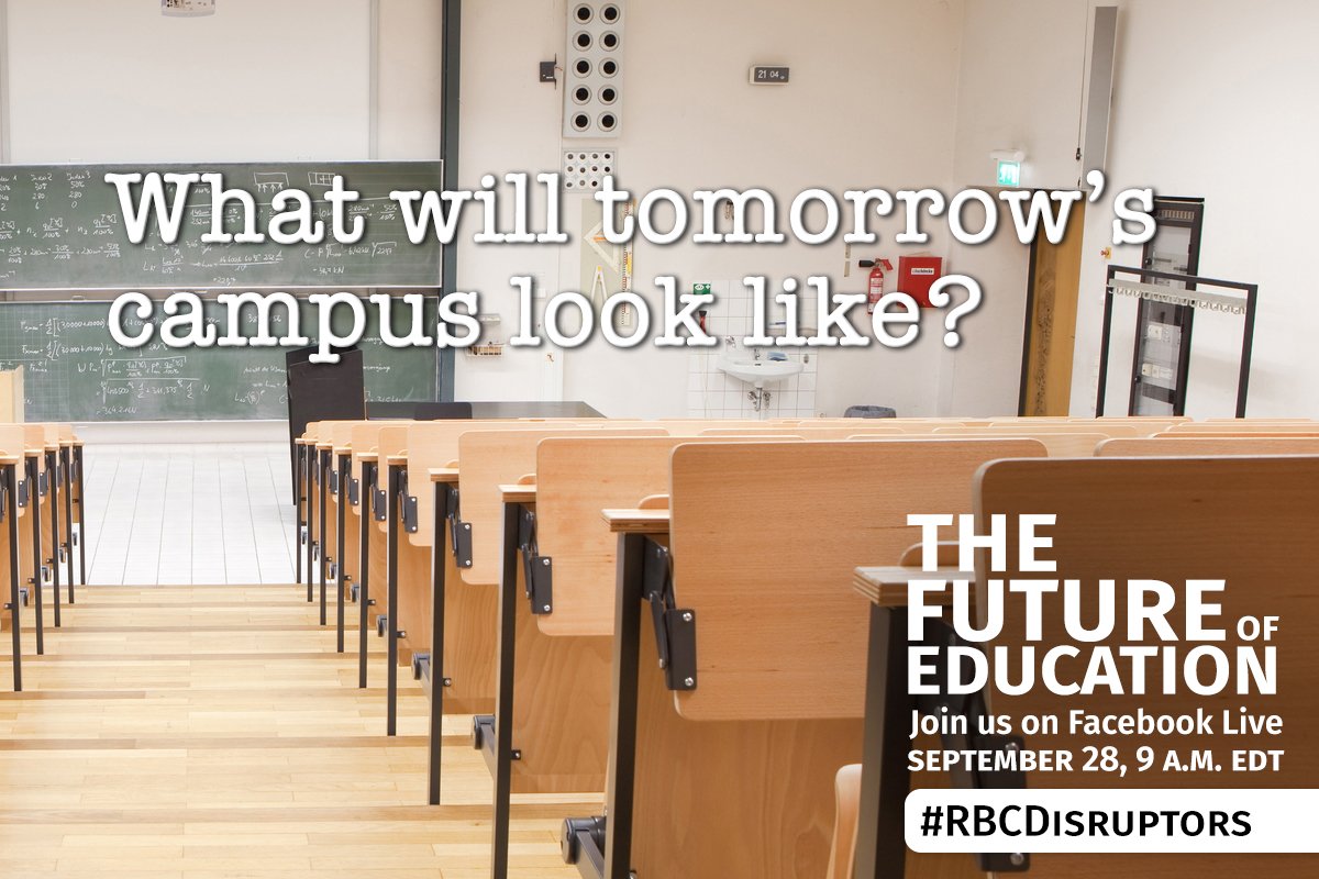 YorkUPresident's tweet photo. The way students access information is changing. I'm excited to discuss how innovative #edtech is transforming #cdnpse at #RBCDisruptors. https://t.co/XRtjHegnF7