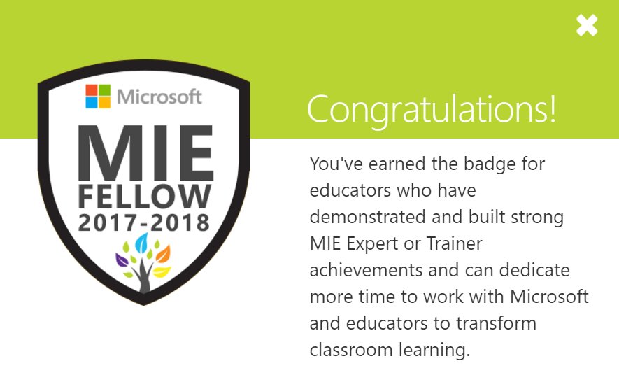 p_reenberg's tweet photo. I am happy and proud to once again be selected as MIE Expert AND MIE Fellow !
#MicrosoftEdu #MIEExpert #skolechat https://t.co/WvvIHUHRG1