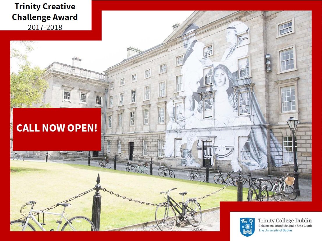 tcddublin's tweet image. Our 2017-18 #TrinityCreativeChallenge  fund award is w open for applications. Find details here  tcd.ie/trinity-creati…