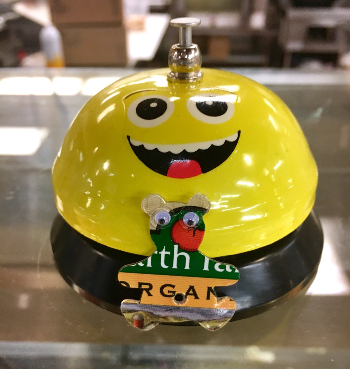 AShoeBearPlanet's tweet photo. Shoe Bear™ with service bell. Earth Fare. Athens, Georgia. #EarthFare #Bell #BellRinger #ServiceBell #SmilyFace #Smile #Ring #Bing #recycle https://t.co/Rd9iVnG7Yv