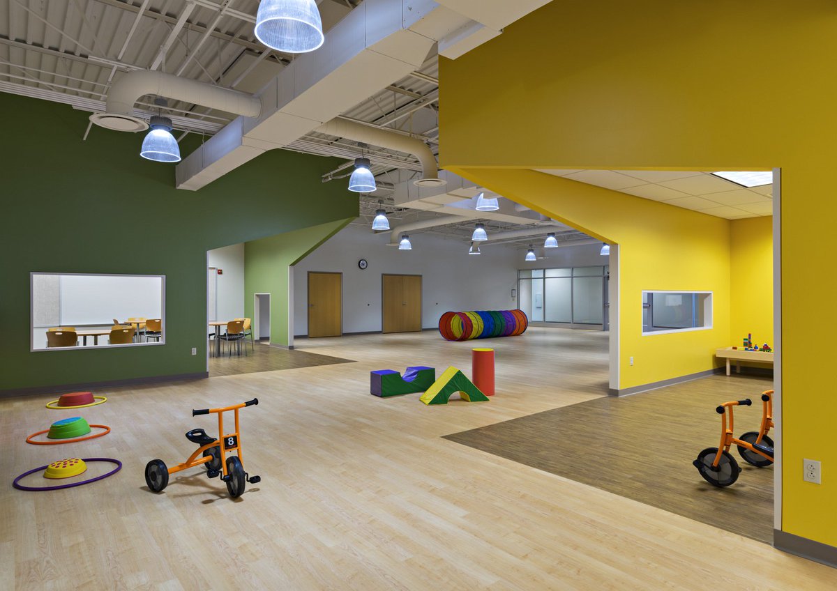 ICSConstruction's tweet image. ICS recently completed this @Ittner1899 designed early childhood center for @FZSchools. Great new creative spaces for 800 3-5 year olds!