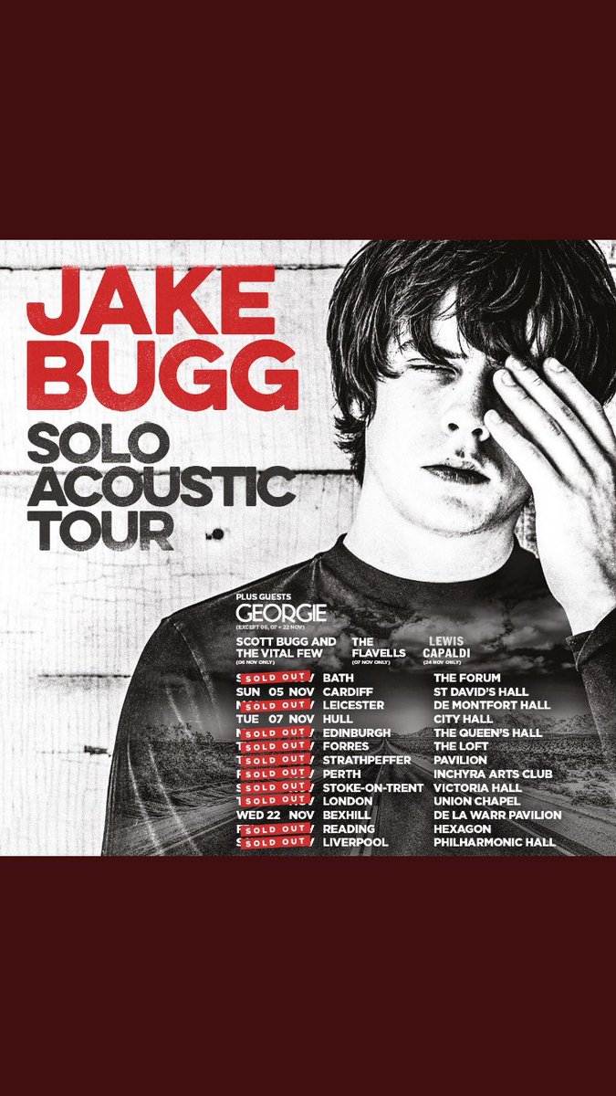 Pleased to announce we are supporting <a href="/JakeBugg/">Jake Bugg</a> on his mega acoustic tour!!