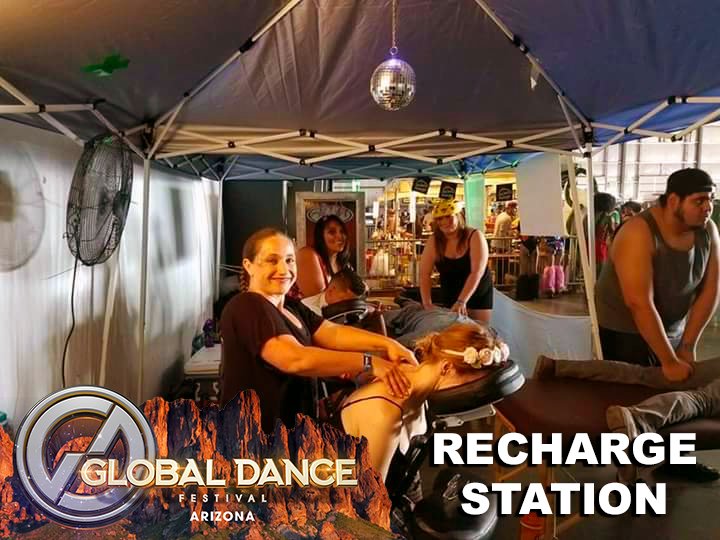 AZGlobalDance's tweet photo. β‘οΈππ§ Be sure to recharge with a massage, water, and power for your phone before heading back out to dance at #GDFAZ! https://t.co/Td4nLzBclP