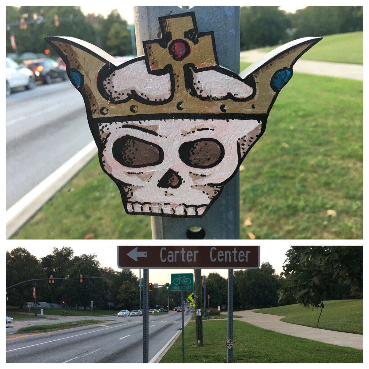 arsgratis's tweet image. Skull King skulking about Freedom Park. #fafatl #freeart
