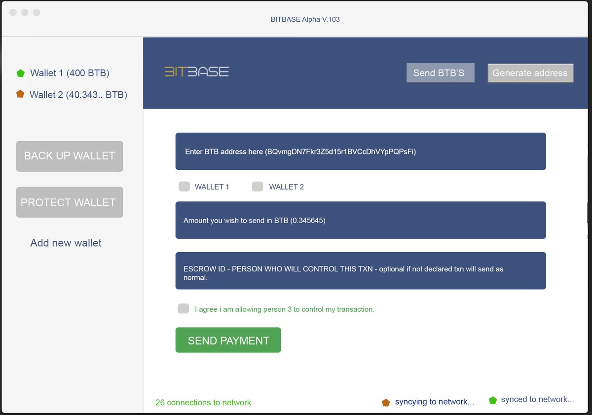 BitbaseICO's tweet image. Bitbase Alpha V.103 insite
