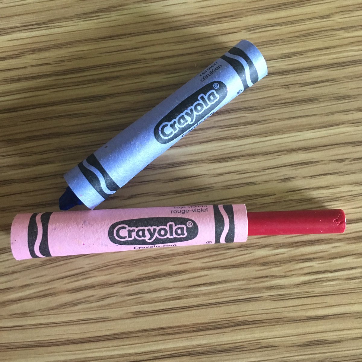 MrsBorrello's tweet photo. @Crayola What's with the new crayon wrappers? I splurged on a class set, and these didn't even make it through September. #sadteacher https://t.co/sib2q9ID3x