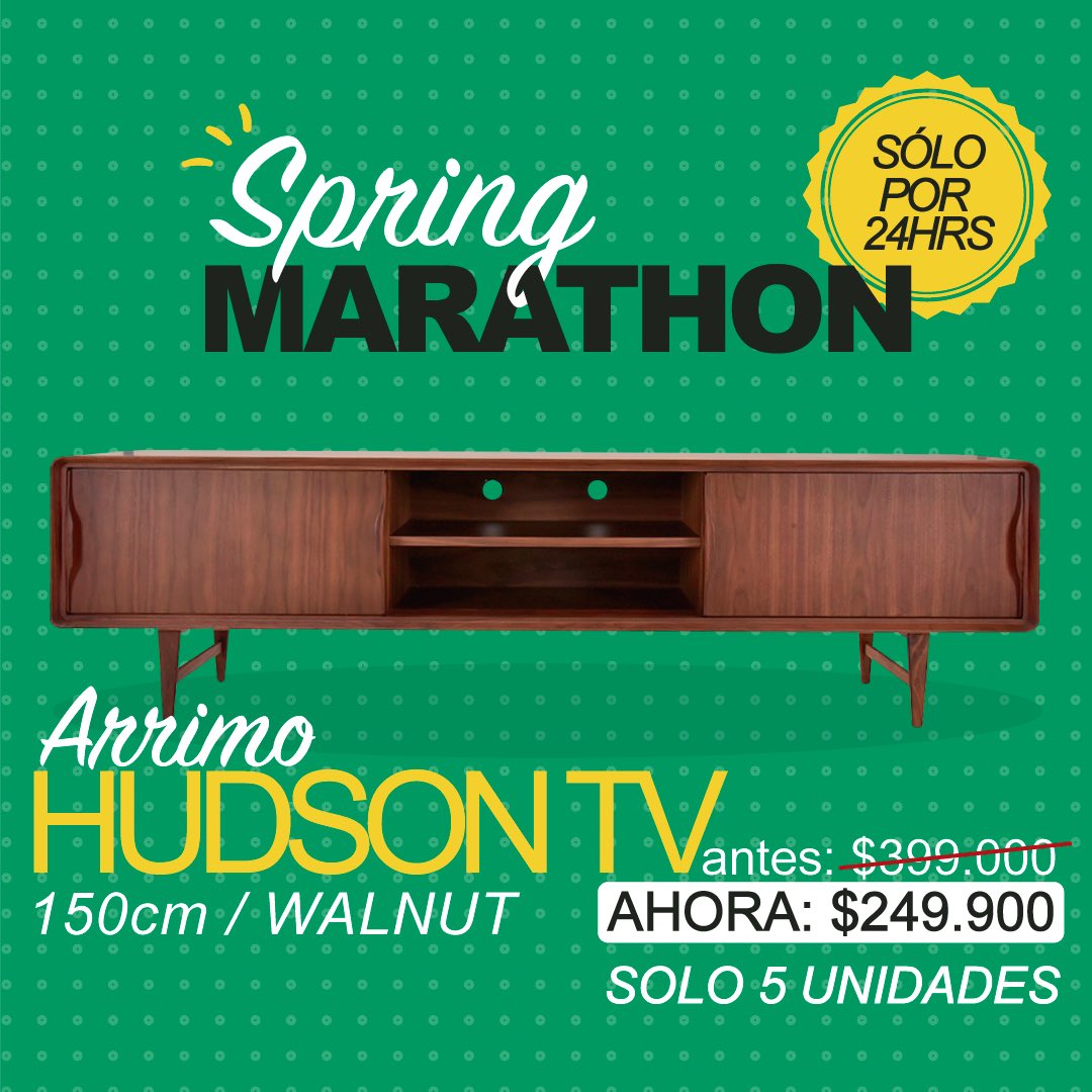 Spring Marathon!!! sólo por 24 horas , oferta de arrimos Hudson , disponible en nuestras tiendas.