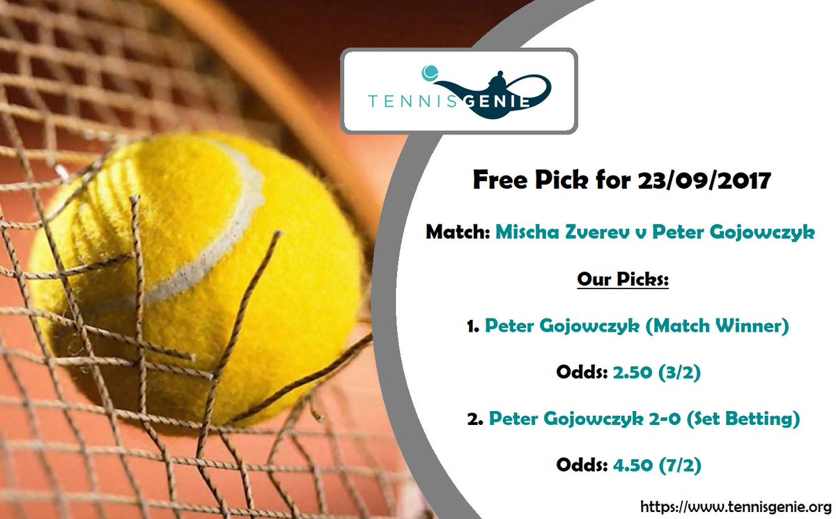 tennis_genie's tweet image. Free Tennis Genie Pick: Mischa Zverev v Peter Gojowczyk
Get email notifications goo.gl/0P3WAB 
#Tennis #ATPMetz