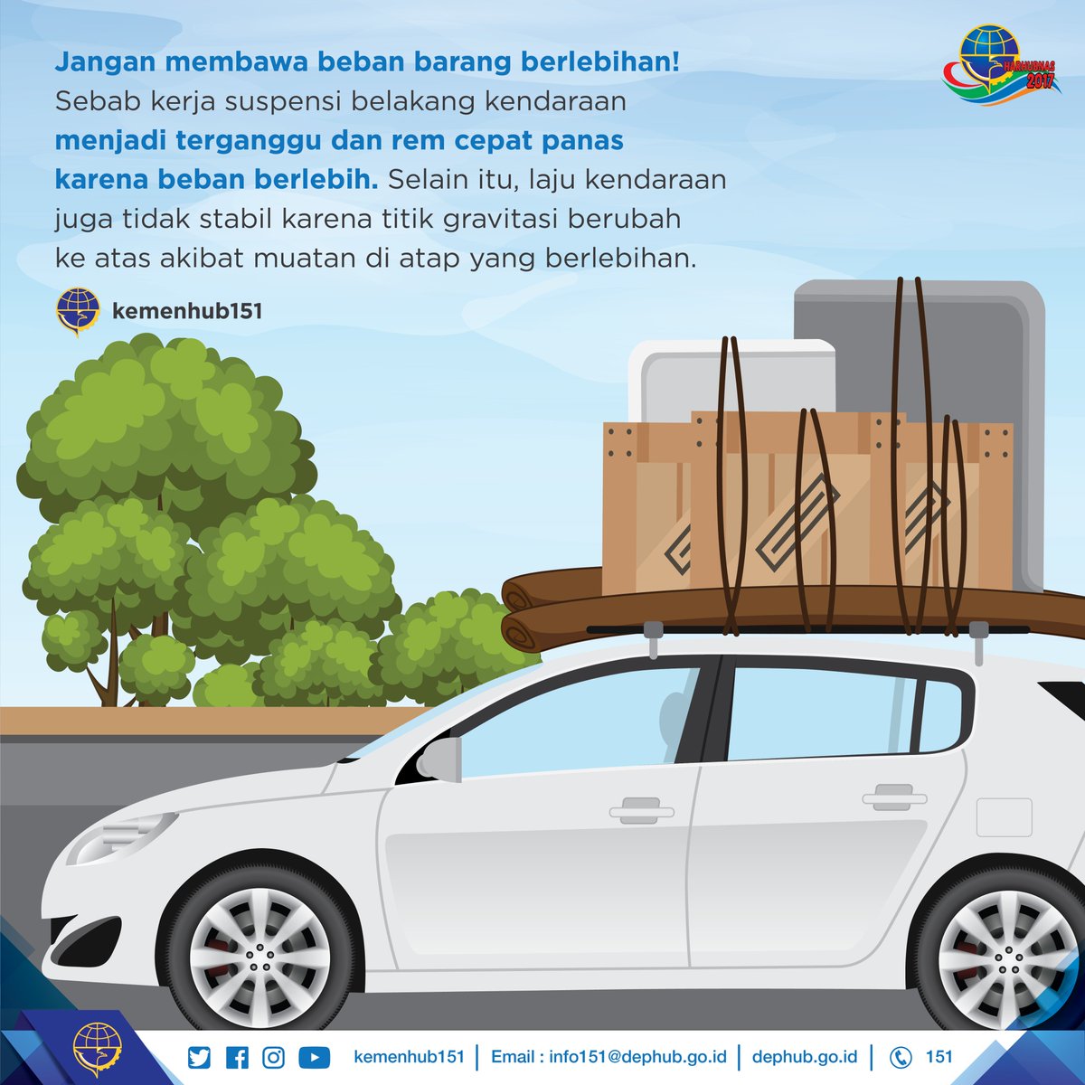 MudikJuga's tweet photo. Muatan berlebih berakibat kerja suspensi belakang terganggu, rem mudah panas, tak stabil, gravitasi berubah ~@kemenhub151~ https://t.co/hMZy6BrQft