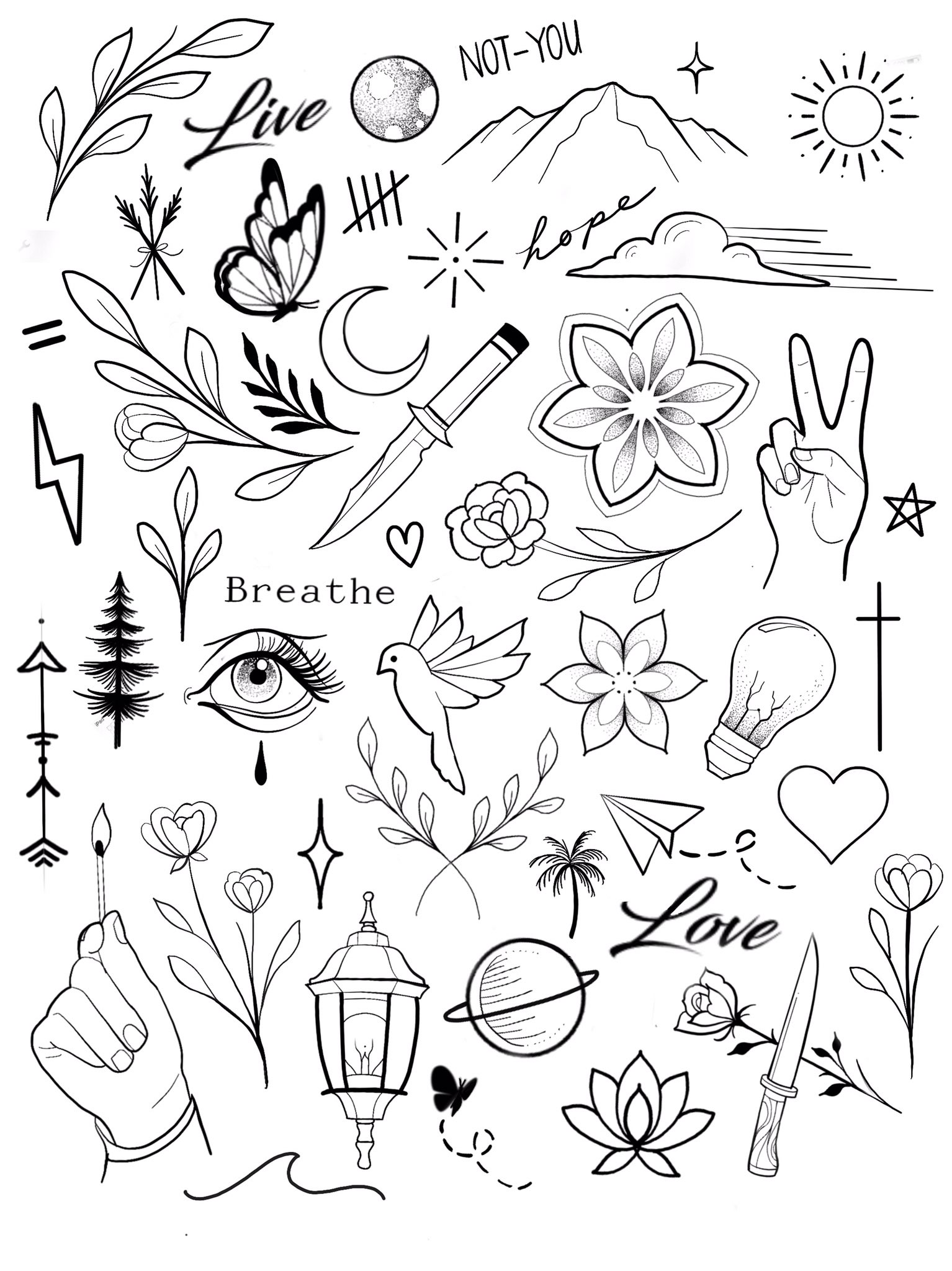 Masha on Twitter: "Sun. 9/24 tattoo flash sheet $40-$60 each. All