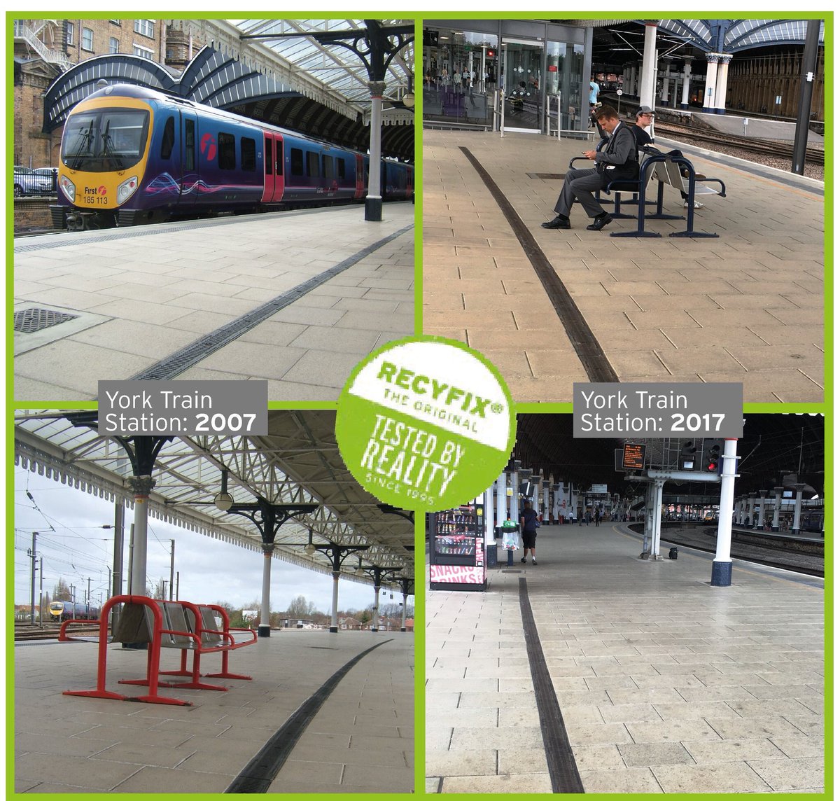 lijnafwatering's tweet photo. Getest door het leven! #Lijngoten geplaatst 2007: op een treinstation, zelfs na 10 jaar gebruik zijn de #RECYFIX #roostergoten nog perfect! https://t.co/CSOcdWfuhI