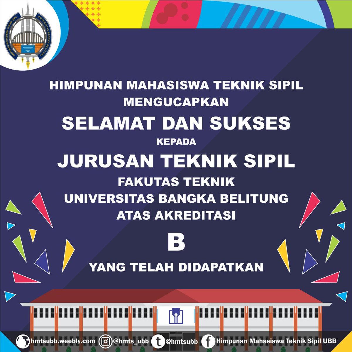 Yeaaaay, Teknik Sipil UBB udah terakreditasi B loh 😊😊