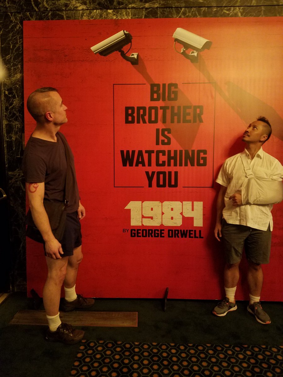 NYCTrung's tweet photo. Just saw @revisedtruth (aka 1984) tonight with @psyberhenry So intense! We actually heard someone retching in the balcony! #revisedtruth https://t.co/GmC6p7uK16