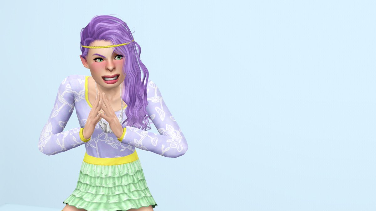 SimLovingGirl's tweet photo. One of my sims rolled the Evil trait.  I was trying to take a cute picture and she did this 😆 #evilface #outtakes #thesims #ts3 https://t.co/KHUlqxiDDA