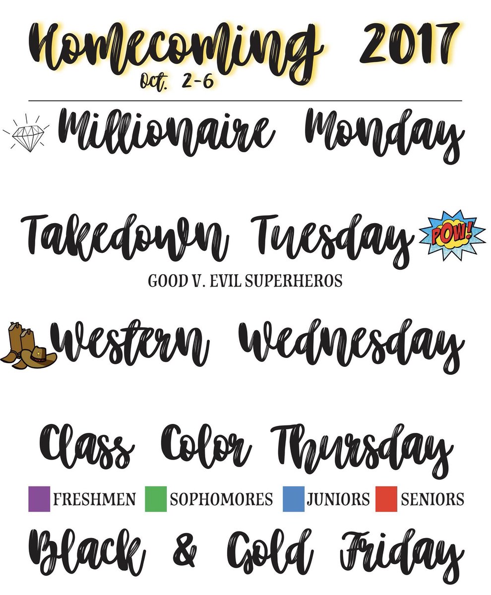 manteomedia's tweet photo. Homecoming spirit days have been announced! #homecoming2017  #manteohs https://t.co/hUWLR6qCiH