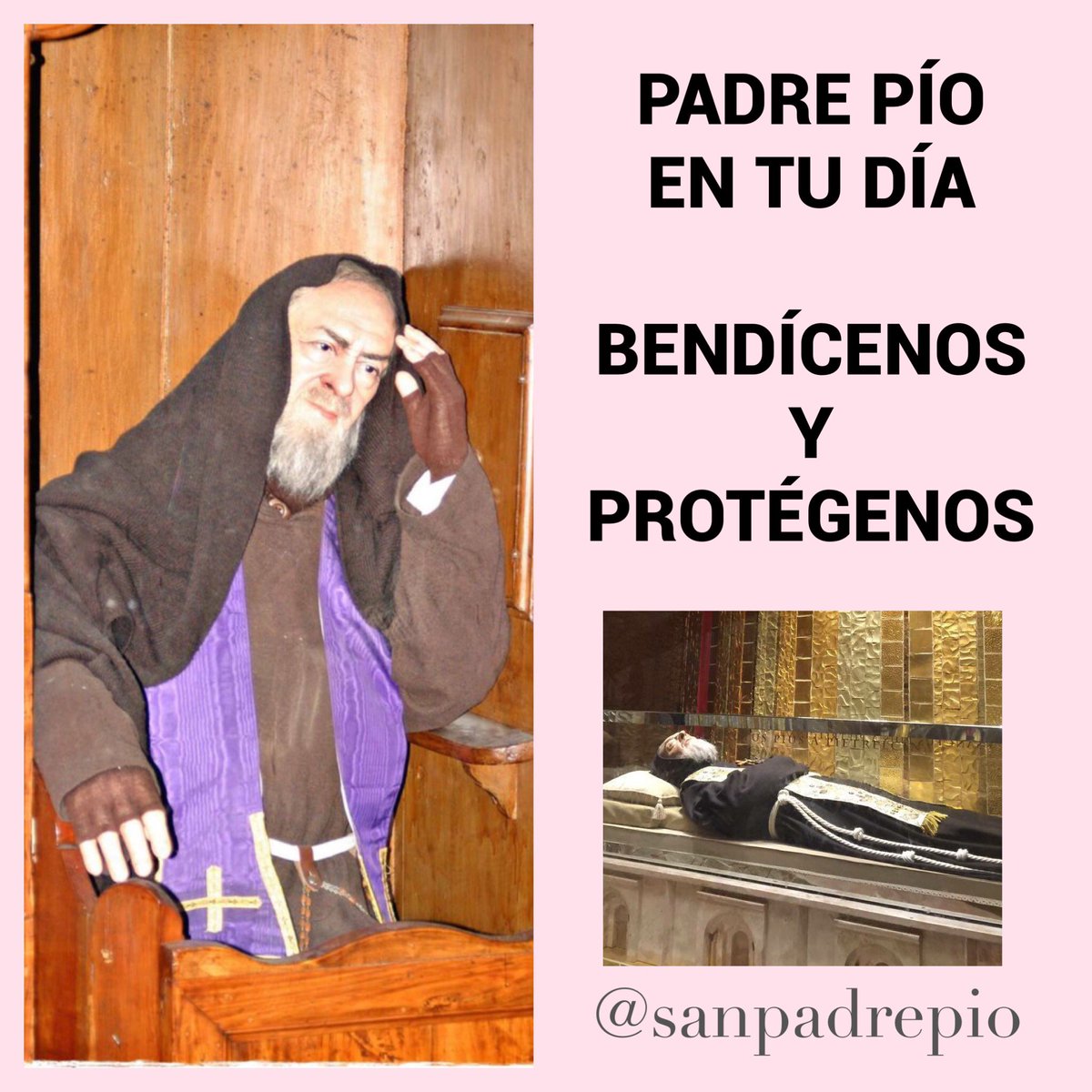sanpadrepio's tweet photo. 23/9 DÍA DEL PADRE PÍO 
Bendice en tu día a los hogares y sus integrantes , con salud ,trabajo y amor! Gracias Padre Pío danos tu bendición https://t.co/xf1jJuFB0P