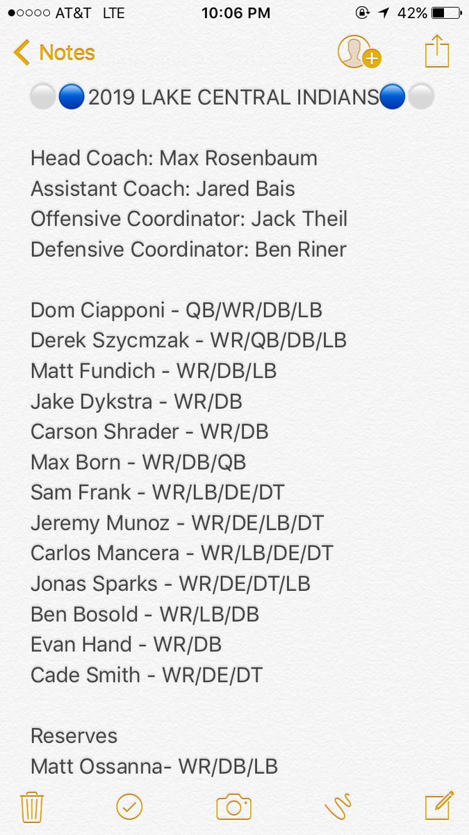 PFAINDIANA's tweet photo. Official roster of the Lake Central Indians class of 2019🏈 https://t.co/gRk8SqmoRR