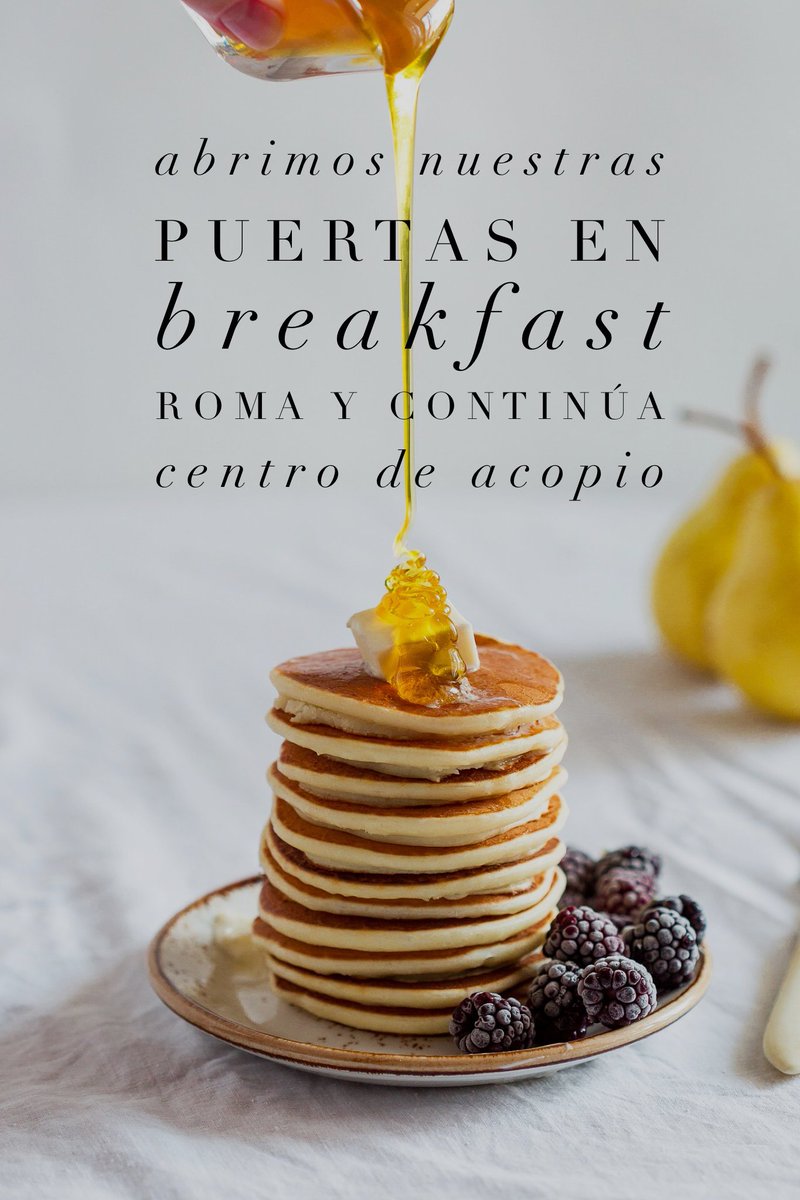ArtemisiaRest's tweet photo. Listos para recibirlos con las puertas abiertas en Breakfast Roma aparte de mantener nuestro Centro de Acopio https://t.co/2a1p496CwJ