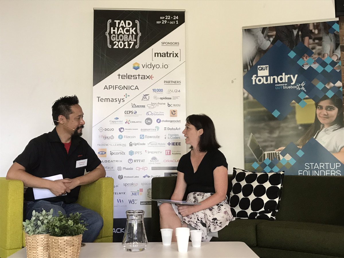 QUTEship's tweet photo. Now @tadhackanz @QUT = researcher &amp; #health #entrepreneur @karaburns sharing PhD insights re use of #data &amp; devices 4 #patient empowerment https://t.co/xPjHrvbgaf