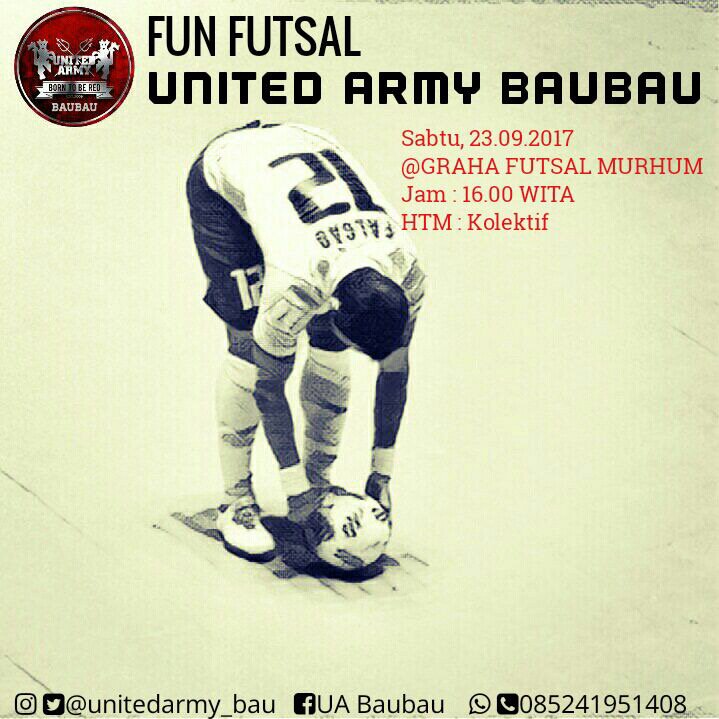 Agenda rutin mingguan #FunFutsal <a href="/unitedarmyfc/">UNITED ARMY INDONESIA</a> Baubau.
Sore ini jam 16:00 WITA
HTM: Kolektif

Ramaikan!👌🏿