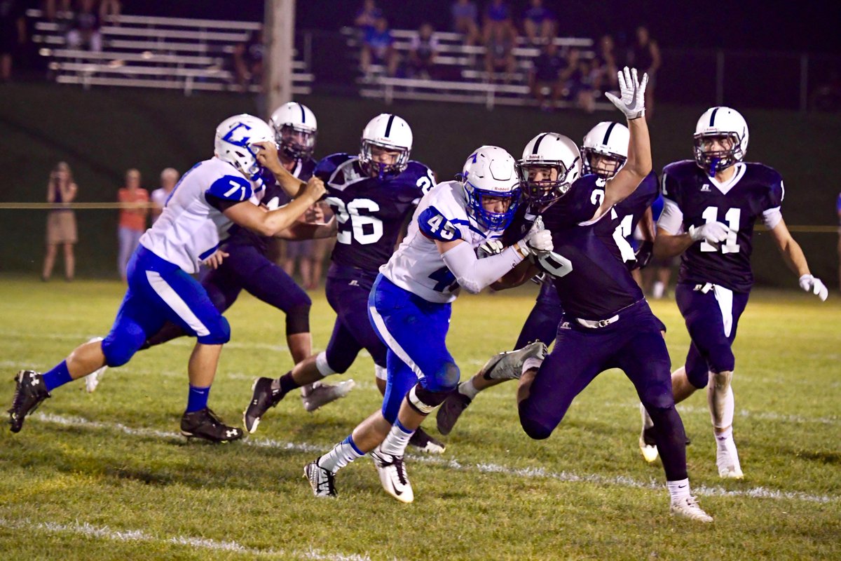 A hold could have been called on this play. Possibly two.