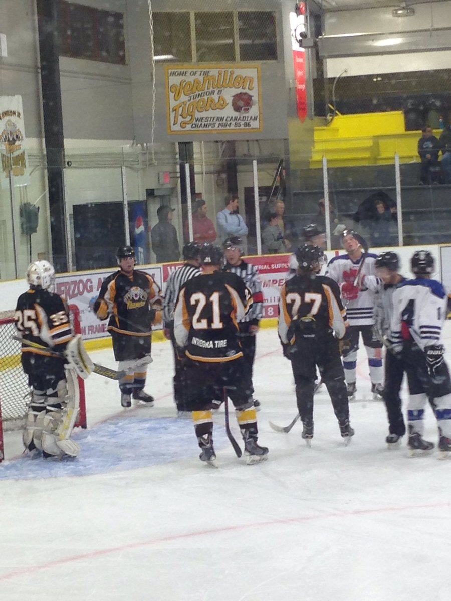 3-2 Cold Lake with 10 minutes left in the third.