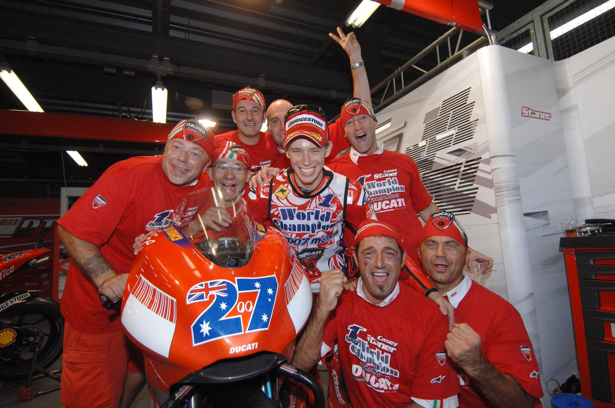 Official_CS27's tweet photo. Today is the 10 year anniversary since my 2007 world championship onboard the Bridgestone shod Ducati. #GreatMemories #10YearsOn https://t.co/4LtVh0e14b