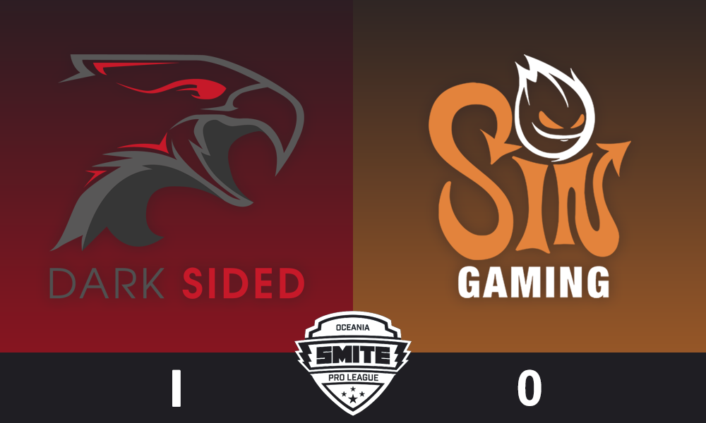 SPL_Oceania's tweet photo. Game 1 is done! @Dark_Sided defeat @SinOceania, securing their spot at LAN. On to game 2! #SmiteOPL

📺: https://t.co/oJMVri5D6w https://t.co/wGVgOgamF7