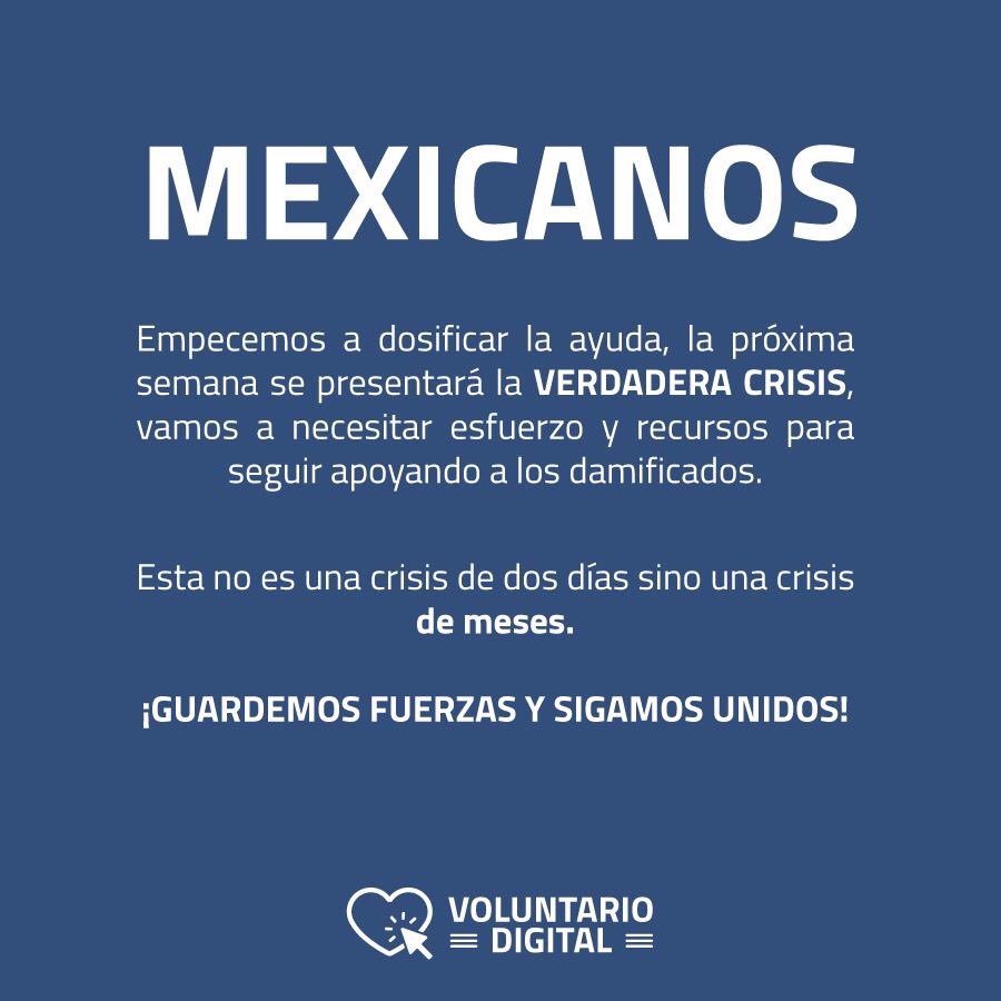 Sigamos siendo solidarios, los días más complicados están por venir.
#FuerzaMexico