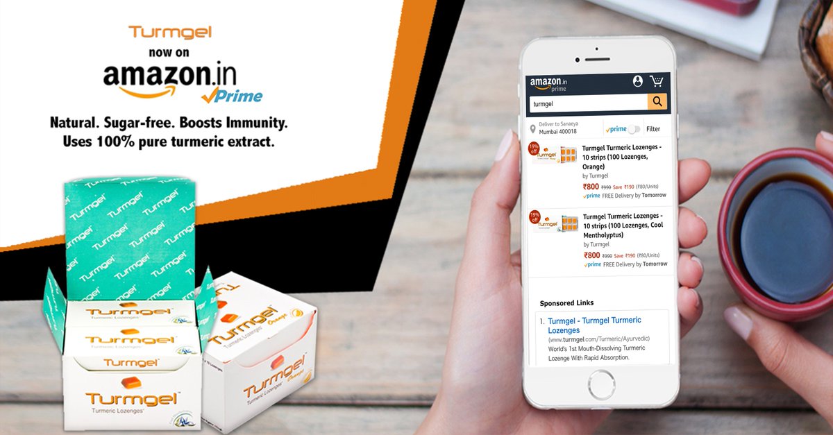 turmgel's tweet photo. #Turmgel is now on @amazonIN PRIME. It's #natural, #Ayurvedic &amp; sugar-free! Try it now: https://t.co/k8kjbRBXAE

#turmeric #immunity https://t.co/wTsxiF5a41