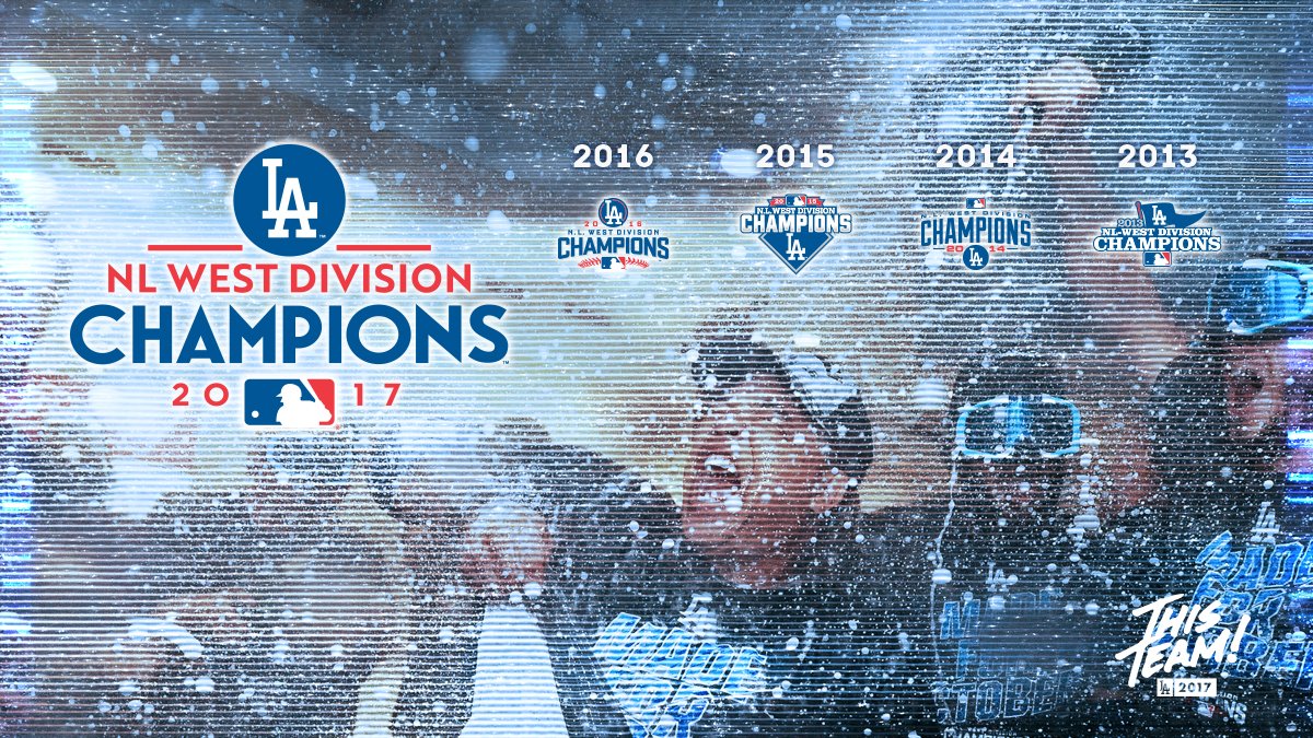 Los Angeles Dodgers on Twitter: "NL West Champs!! #ThisTeam has won their consecutive division title! https://t.co/PqnsRsdqTE" / Twitter